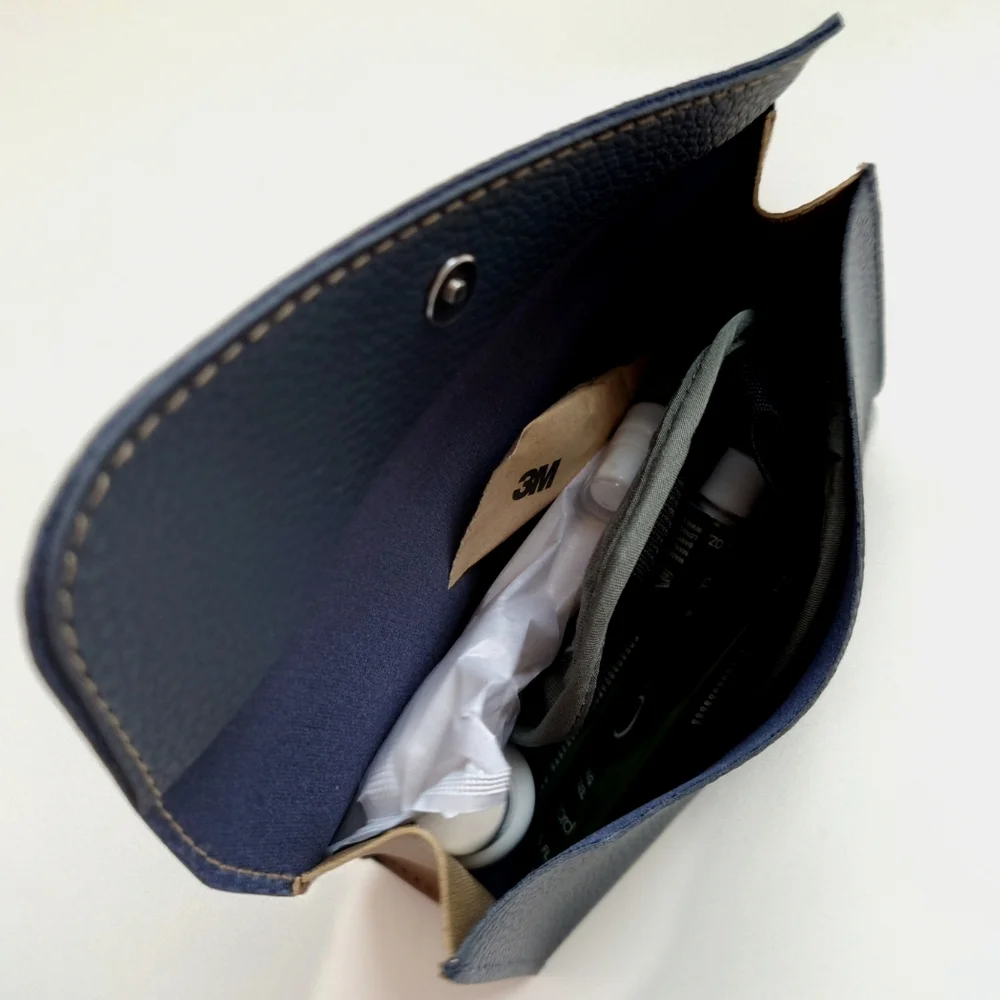 Cosmetic Bag Business Class Amenity Travel Kit Navy Blue